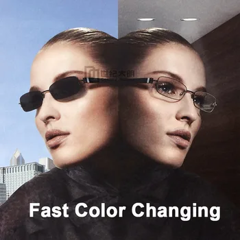 1.56 Fotokromik Serbest biçimli Progressive Aspheric Optik Reçete Lensler Hızlı ve Derin Renk Kaplama Değişimi Performans