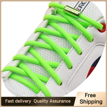 1 Çift Yuvarlak Ayakabı Renk Metal Kilit Elastik Ayakkabı Bağcıkları Bağları Olmadan Çocuk Yetişkin Tembel Ayakkabı Dantel Sneakers İçin 100cm/120cm