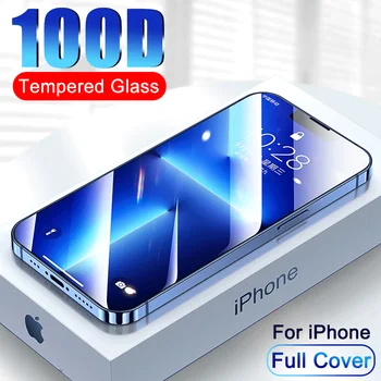 100D Tam Kapak Koruyucu Cam İçin iphone 13 12 11 Pro MAX Ekran Koruyucu İçin iPhone X XR Xs Max 7 8 6 Artı SE Cam
