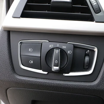 ABS Krom Far Anahtarı Çerçeve Trim Ayarı Daire Sticker BMW 3 4 Serisi F30 F31 F32 F34320 328 Aksesuarları