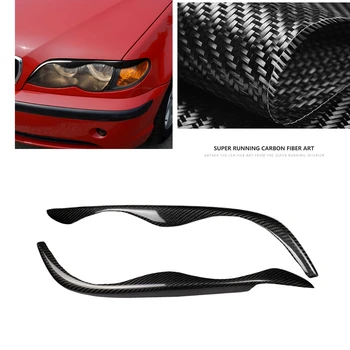 BMW için E46 323i 328i 330i 325i 1999-2004 Far Kaş Far Göz Kapağı Karbon Fiber Lamba Kaş Ön Kafa aydınlatma koruması Trim