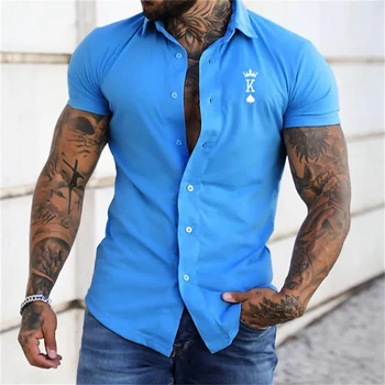 Erkek Gömlek İnce Üstleri Yaz Kısa Kollu Harajuku Katı 2022 havai gömleği Rahat Büyük Boy Elbise Gevşek Düğme Aşağı Tişörtleri
