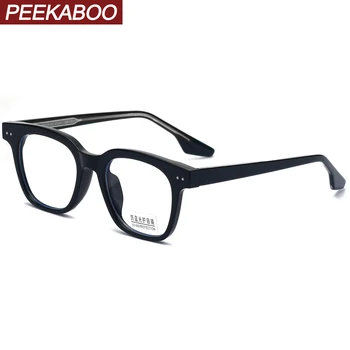 Peekaboo kadın moda gözlük erkekler için TR90 yüksek kaliteli asetat kare gözlük çerçevesi kadın şeffaf lens siyah şeffaf unisex