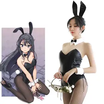 Seksi Sevimli Tavşan Kız Suni Deri Malzeme Tavşan Kadın Seti Kaliteli Yıpranabilir Komik Gösterisi Kawaii Cosplay Tavşan Kostüm