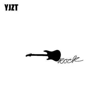YJZT 12.7 CM*3CM Rock Gitar Vinil Araba Sticker Çıkartmaları Siyah / Gümüş Motosiklet C13-000510