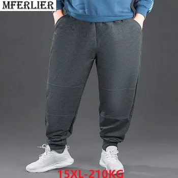yüksek kaliteli yay kış erkekler rahat sweatpants spor pantolon artı boyutu 10XL 12XL 14XL 15XL büyük boy esneklik pantolon mferlıer