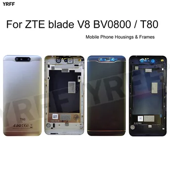 ZTE blade V8 BV0800 T80 Tam Pil Kapağı Arka Kapı Konutlar Çerçeveleri Kılıf İle Yan Düğme + logo